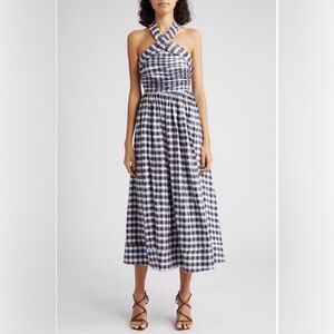 Cinq A Sept Taylen Check Halter Dress